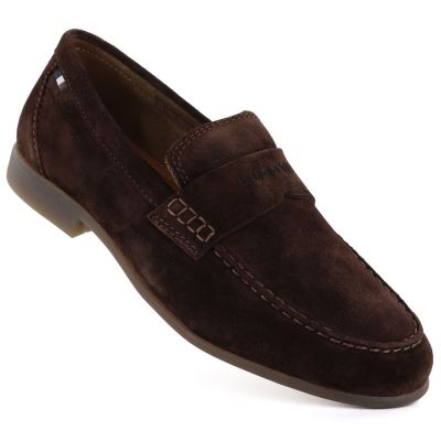 Men's suede moccasins soft chocolate Bugatti 311-AW660-1400-6100