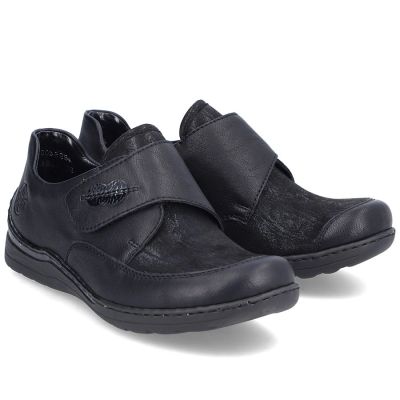 11. Rieker 48954-00 comfortable black women's shoes with Velcro