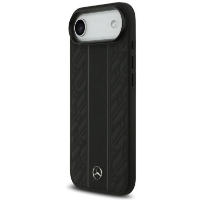 2. Mercedes Leather Laurel Leaves Stripes MagSafe Case for iPhone 17 Air - Black
