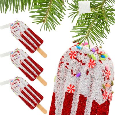 2. ICE CREAM HANGING DECORATION BALL 3 PCS RED
