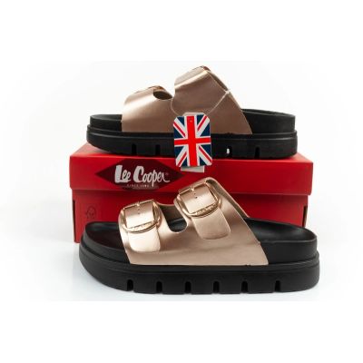 10. Lee Cooper shoes women's slippers gold comfortable platform fashionable
