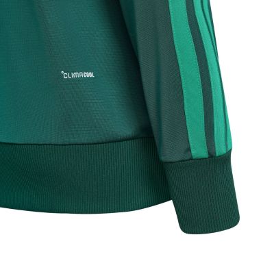 7. adidas Seasonal Essentials Tiberio 3-Stripes Kids Tracksuit Green KT1665