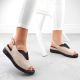 4. Leather openwork wedge sandals Filippo W PAW537, beige