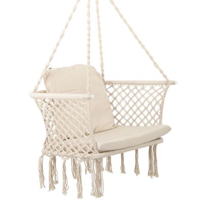 10. OPENWORK HAMMOCK HANGING CHAIR STORK'S NEST 78x64CM ECRU