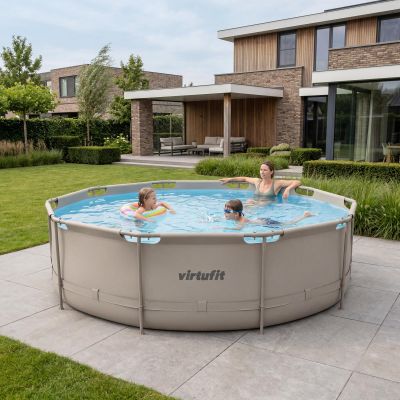 4. VIRTUFIT ROUND POOL 366 CM WITH FILTER PUMP BEIGE