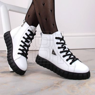 2. Filippo W PAW382B white leather platform ankle boots