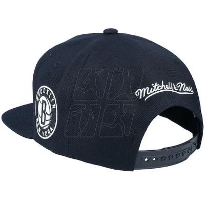 4. Mitchell &amp; Ness NBA Brooklyn Nets Team Script 2.0 Snapback Nets Cap HHSS3280-BNEYYPPPBLCK