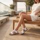 8. Comfortable women's sandals with Velcro and elastic bands, white Rieker 64870-81