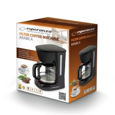 2. Esperanza Arabica EKC005 drip coffee machine (950W; black)
