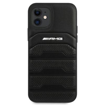 3. AMG Leather Debossed Lines case for iPhone 12 mini - black