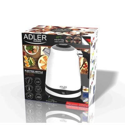 10. Electric kettle with temperature regulation ADLER AD 1295w white