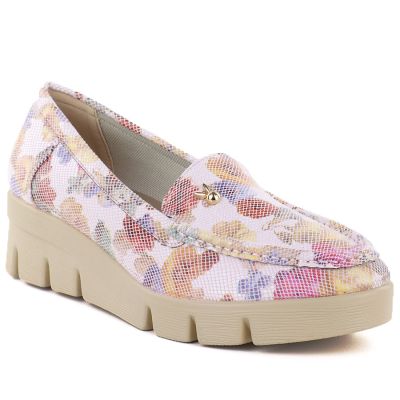 2. Women's platform shoes in pink with flowers M.Daszyński MR23109D