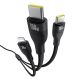 5. Baseus Flash Series 3 3in1 cable 100W USB-C - USB-C+USB-C+ Lightning 1.5m + 3 x 0.25 m - black