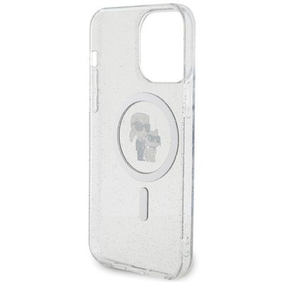 7. Karl Lagerfeld Karl&Choupette Glitter MagSafe case for iPhone 15 Pro Max - transparent