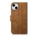 13. iCarer Oil Wax Wallet Case 2in1 Cover iPhone 14 Plus Anti-RFID Leather Flip Case Brown (WMI14220723-TN)