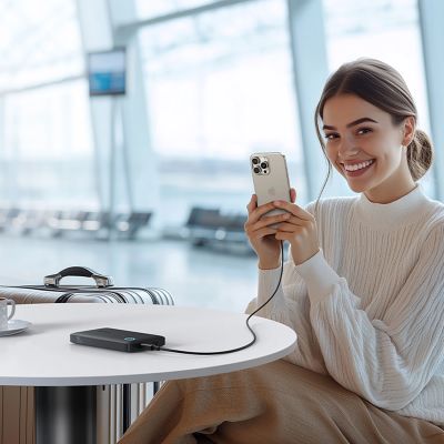 12. Baseus EnerFill FP11 Power Bank 10000mAh 15W (with black Simple USB-C - USB-C 20V/3A 30cm cable) - black