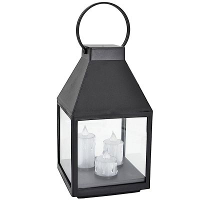 2. LED LANTERN 25CM 3 CANDLES SASKA GIFT & DECOR