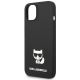 6. Karl Lagerfeld Silicone Choupette Body Case for iPhone 13 / 14 / 15 - Black