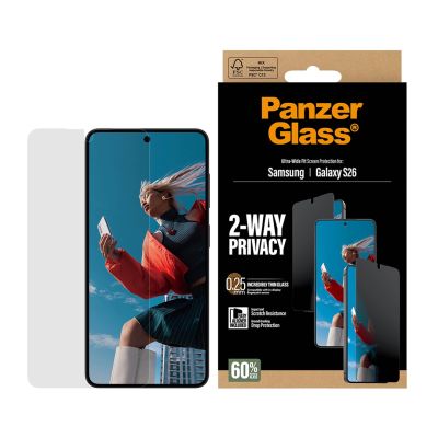 7. PanzerGlass ® 2-Way Privacy Screen Protector Samsung Galaxy S26 | Ultra-Wide Fit w. EasyAligner Clear Screen Protection 1 pc.