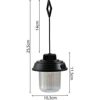 9. Flashlight Camping Lamp USB 3 Types of Light Redcliffs Black