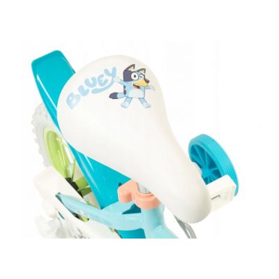 6. TOIMSA Bluey 12" Children's Bicycle Blue and Lime