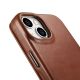 15. iCarer CE Oil Wax Premium Leather Folio Case iPhone 14 Plus magnetic flip case MagSafe brown (AKI14220707-BN)