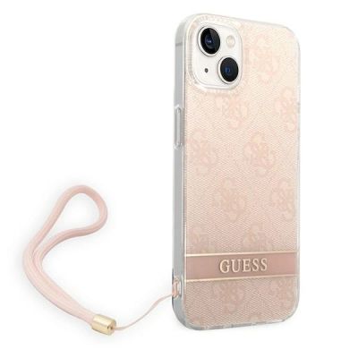 3. Guess GUOHCP14MH4STP iPhone 14 Plus 6.7 "pink / pink hardcase 4G Print Strap