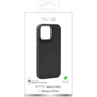 2. Puro Icon Mag Pro MagSafe Silicone Case for iPhone 15 Pro - Black