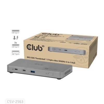 2. CLUB3D CSV-2563 Thunderbolt 5 Docking Station Silver