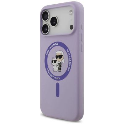2. Karl Lagerfeld Silicone Karl&Choupette Ring MagSafe Case for iPhone 18 Pro Max / 17 Pro Max – Purple
