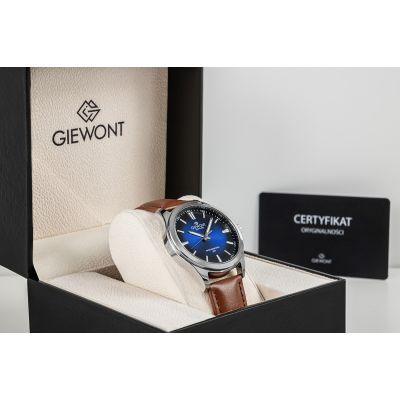 7. Giewont Elegance Sapphire Brown Blue Men's Watch GW5160-A4