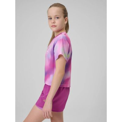 4. Girls' quick-drying sports T-shirt 4F 4FJRSS26TFTSF2394-90A