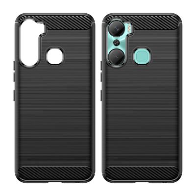 8. Carbon Case case for Infinix Hot 12 Pro flexible silicone carbon cover black