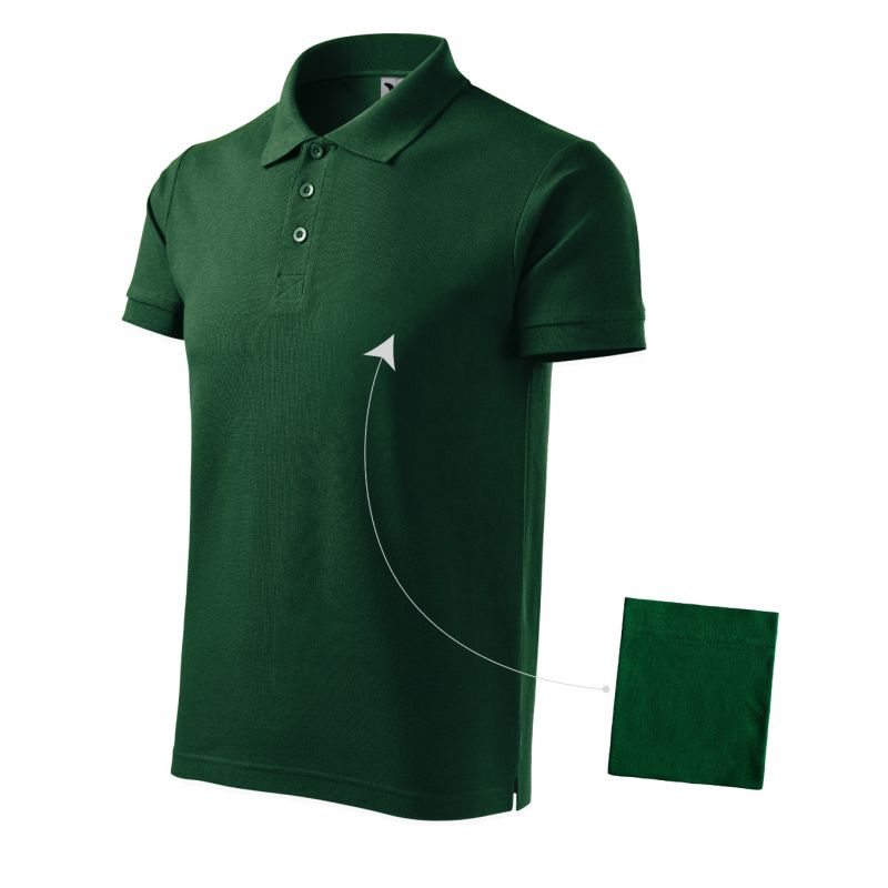 Malfini Cotton M MLI-212D3 dark green polo shirt