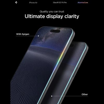 9. Spigen Glas.TR EZ Fit Pro Tempered Glass for iPhone 17 Air - Transparent