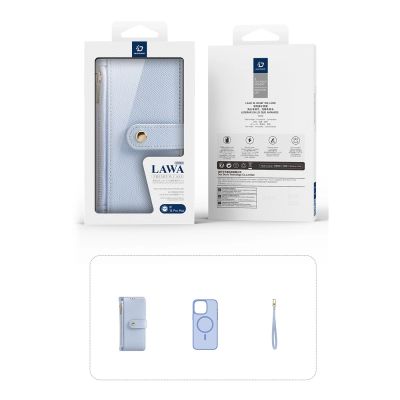 4. Dux Ducis Lawa Leather Case for iPhone 15 Pro Max - Blue