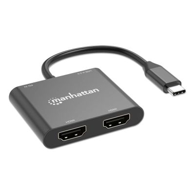 5. Manhattan 154321 Cable Adapter 0.15m USB Type-C 2 x HDMI Black