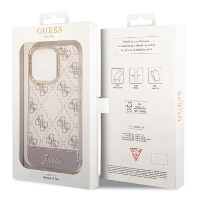 8. Guess GUHCP14LHG4MHP iPhone 14 Pro 6.1 "pink / pink hardcase 4G Pattern Script
