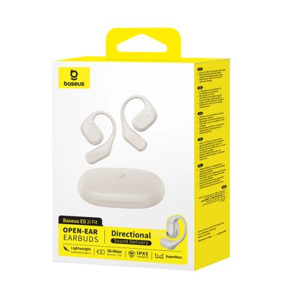 5. OWS Baseus Eli 2i Fit Headphones with Ear Hooks - White