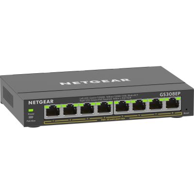3. Switch Netgear GS308EP-100PES 8p PoE 62W (PoE+: 8p) Unmanaged Gigabit