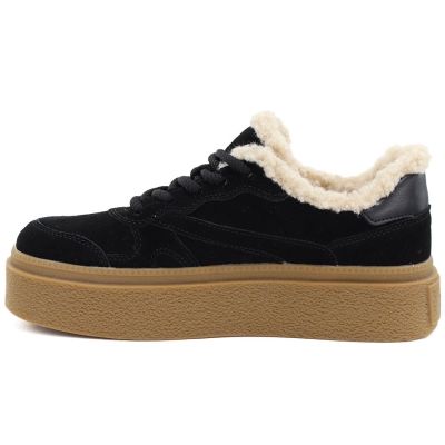7. Black Kobbo 79665 leather insulated platform shoes