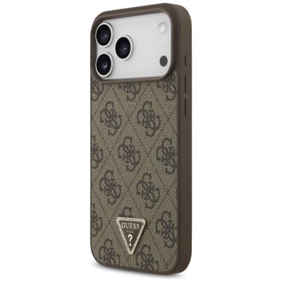 2. Guess Leather 4G Triangle Strass MagSafe Case for iPhone 17 Pro Max - Brown