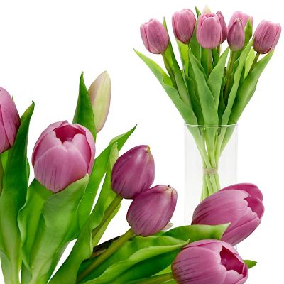 15. BOUQUET OF 7 LIGHT PURPLE TULIPS 31 CM LIFE-LIKE SPRING DECORATION