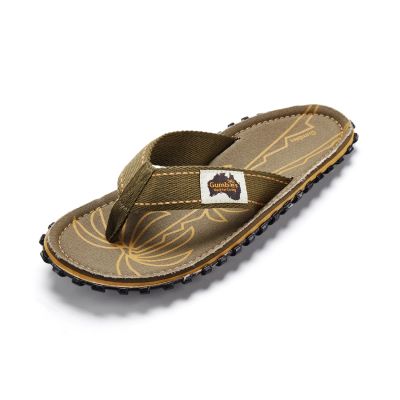 6. Gumbies Men's Flip-Flops ISLANDER FLIP-FLOP PALM LEAF KHAKI