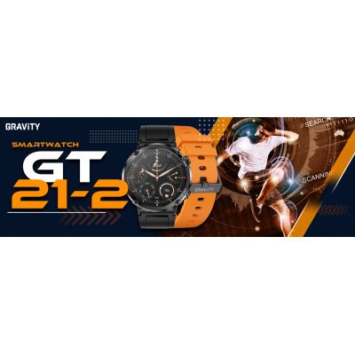 8. Gravity GT21-2 Smartwatch + Orange Silicone Strap