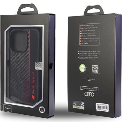 5. Audi Carbon Fiber Stripe iPhone 13 Pro Max 6.7" black/black hardcase AUS-TPUPCIP13PM-R8/D1-BK