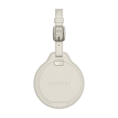 Satechi FindAll Luggage Tag - Vegan Leather Luggage Tag with Locator Compatible with Apple Find My (Sand)