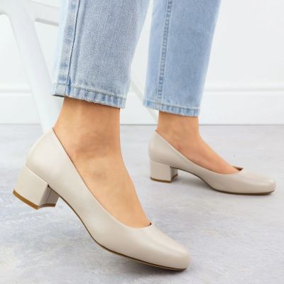 16. Beige Sergio Leone PB291 block heel pumps