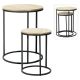 SET OF 2 COFFEE TABLES WITH WOODEN TOP
