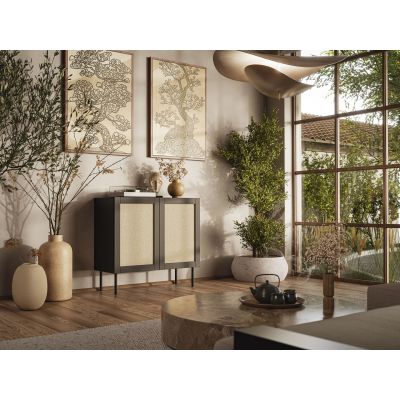 3. Jute chest of drawers 2D 100x39.5x90 black + calabria linoleum